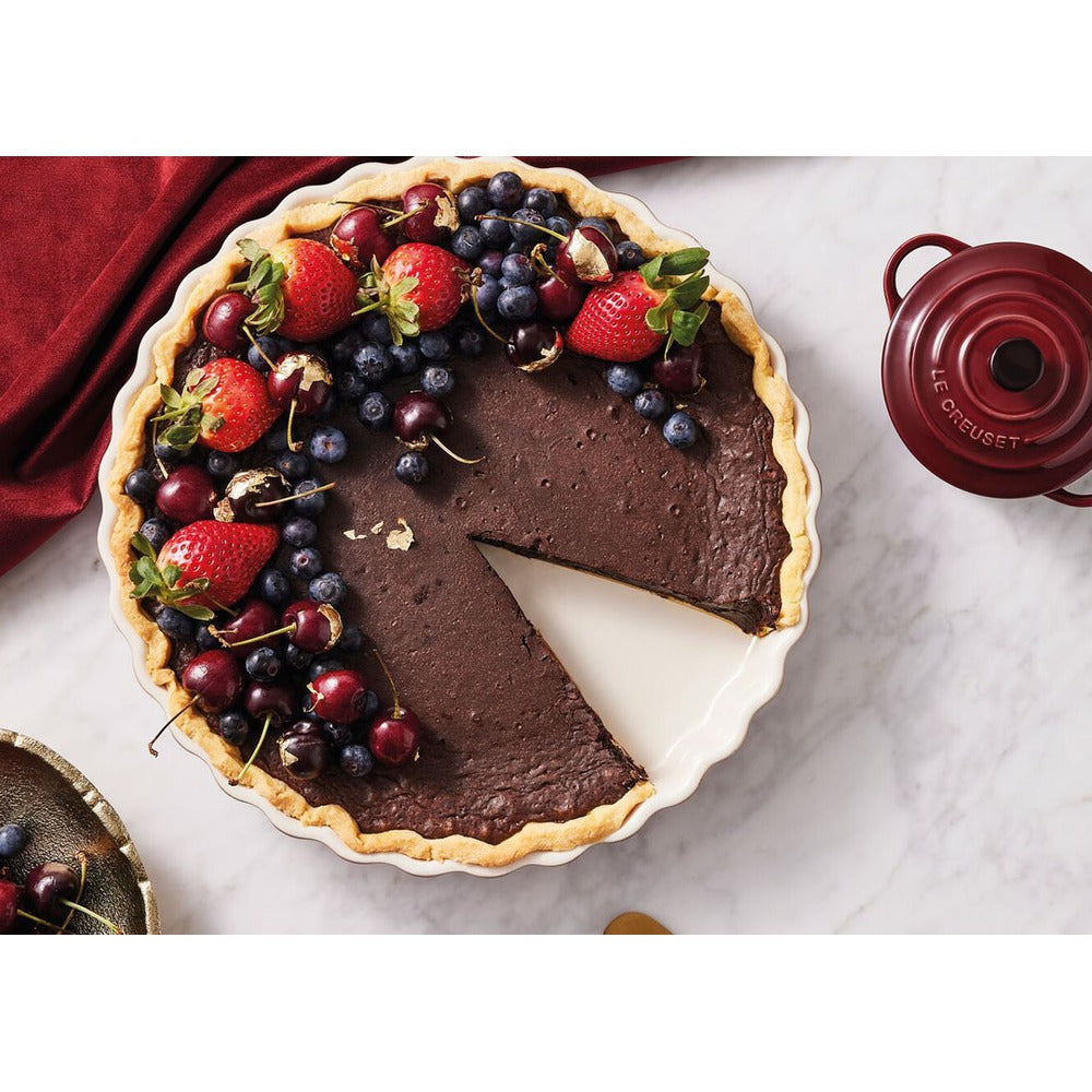 28 cm - Le Creuset Tradition moule à tarte rond en grès vitrifié