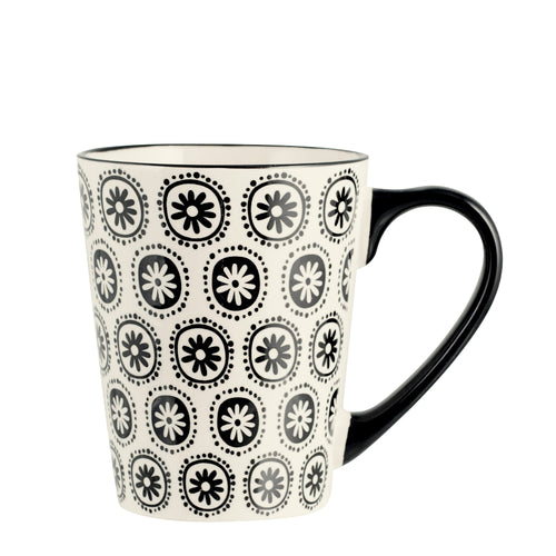 35 cl - H&H Vhera Mug Couleurs Assorties en Grès Lot de 6 Pièces
