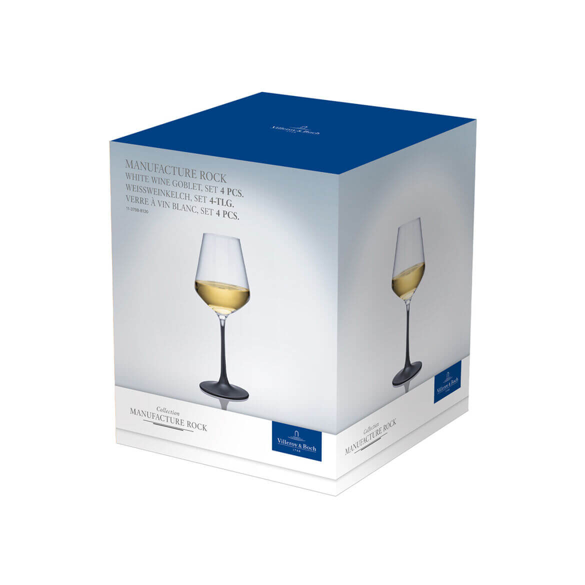38 Cl Villeroy And Boch Manufacture Rock Copa De Vino Blanco De Vidrio Set 4 Pezzi