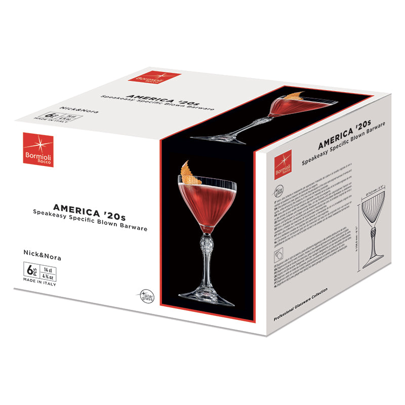 14 Cl Bormioli Rocco America 20 S Nick And Nora Glas In Glas Set 6 St