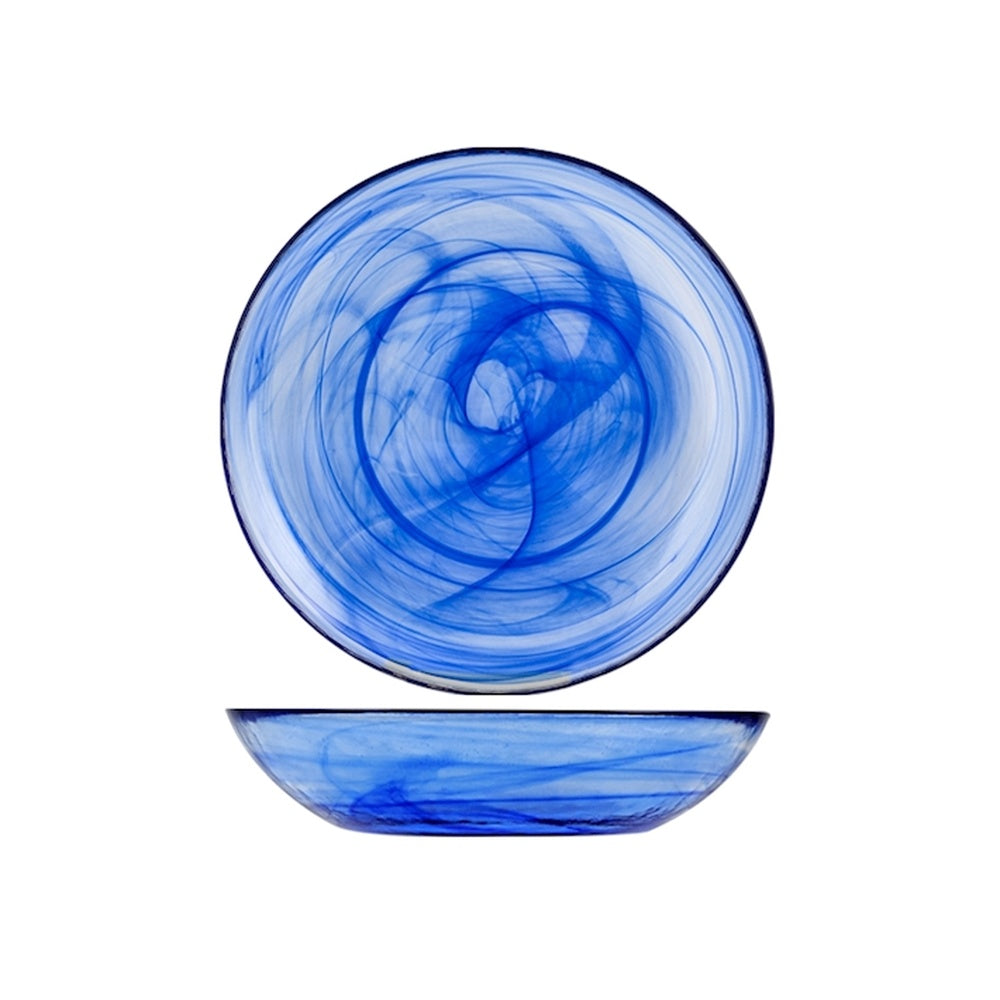 21 cm - H&H Alabastro diep bord van glas - Set van 6 st