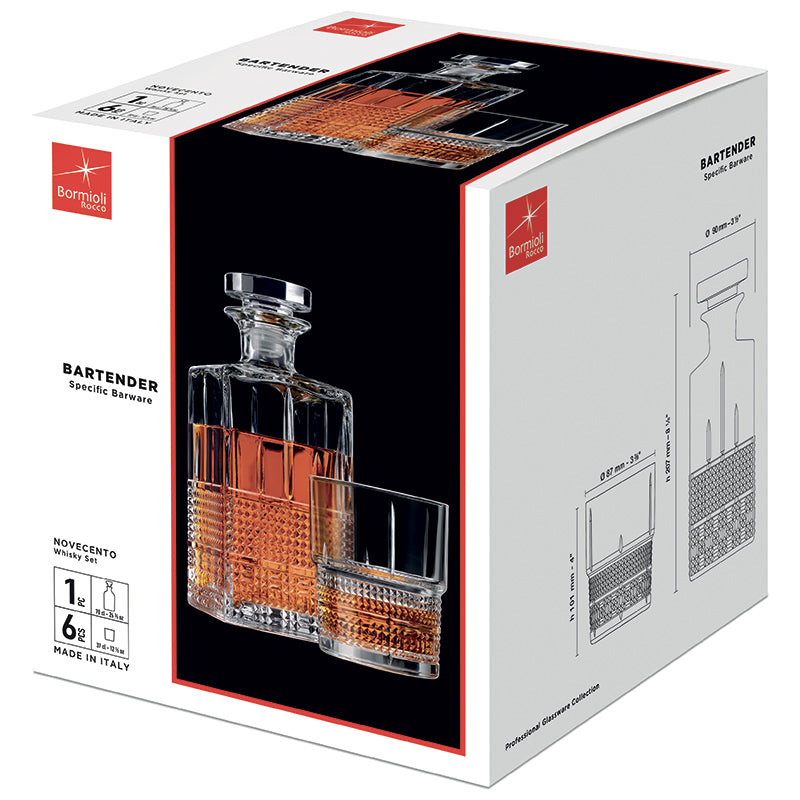 Bormioli Rocco Bartender Whiskyglazenset van glas set van 7 stuks