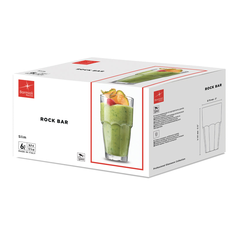 36 9 Cl Bormioli Rocco Rock Bar Trinkglas aus Sicherheitsglas Set mit 6 Teilen