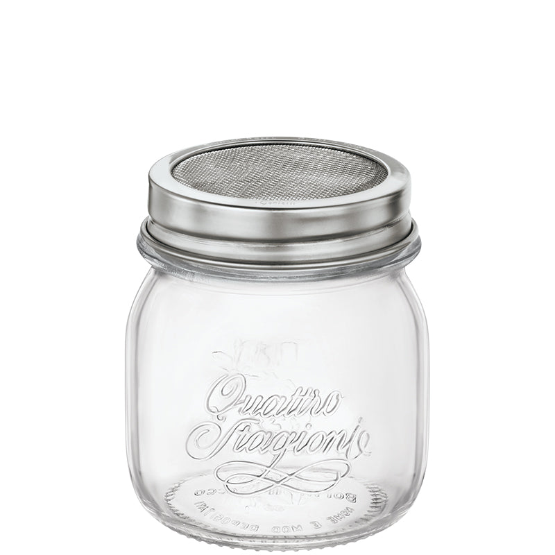 25 Cl Bormioli Rocco Quattro Stagioni Genietti-Glas aus Glas mit Siebdeckel