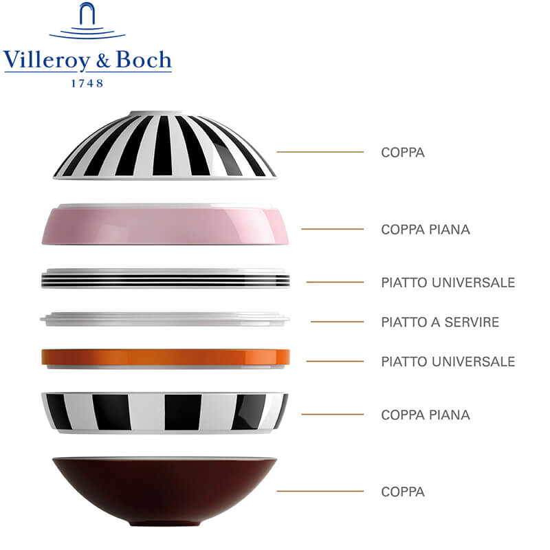 Villeroy And Boch La Boule service d'assiettes en porcelaine - set 7 pièces
