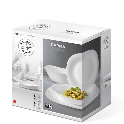 Bormioli Rocco Parma Geschirrset aus Opalglas - Set mit 19 Stück
