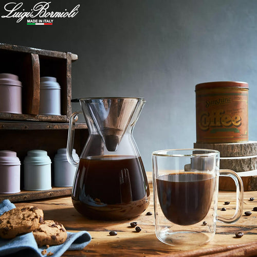 1 Litro Bormioli Luigi Thermic Glass Kaffeemaschine Mit Filter Aus Borosilikatglas