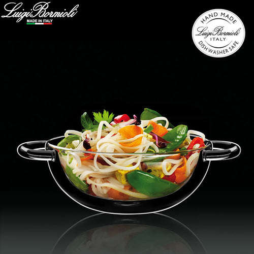 17 5 Cl Bormioli Luigi Thermic Glass Wok en verre borosilicaté Set de 2 pièces