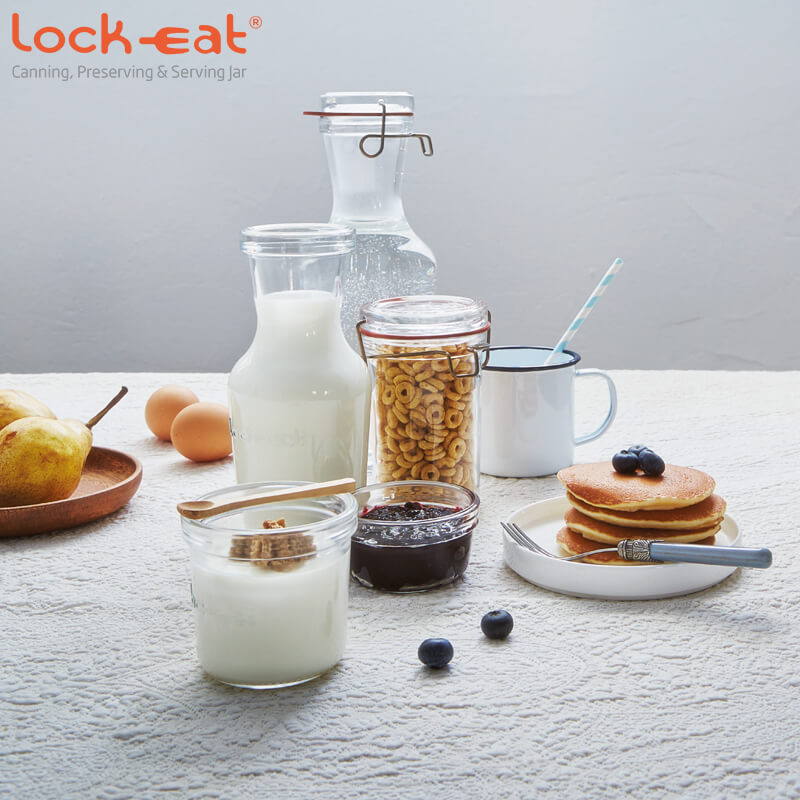 75 Cl Bormioli Luigi Lock Eat Luftdichtes Glas aus Glas Set mit 12 Teilen