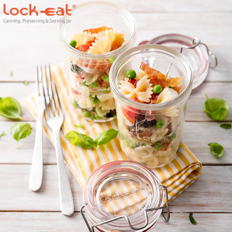 35 Cl Bormioli Luigi Lock Eat Luchtdichte pot van glas Set van 12 stuks