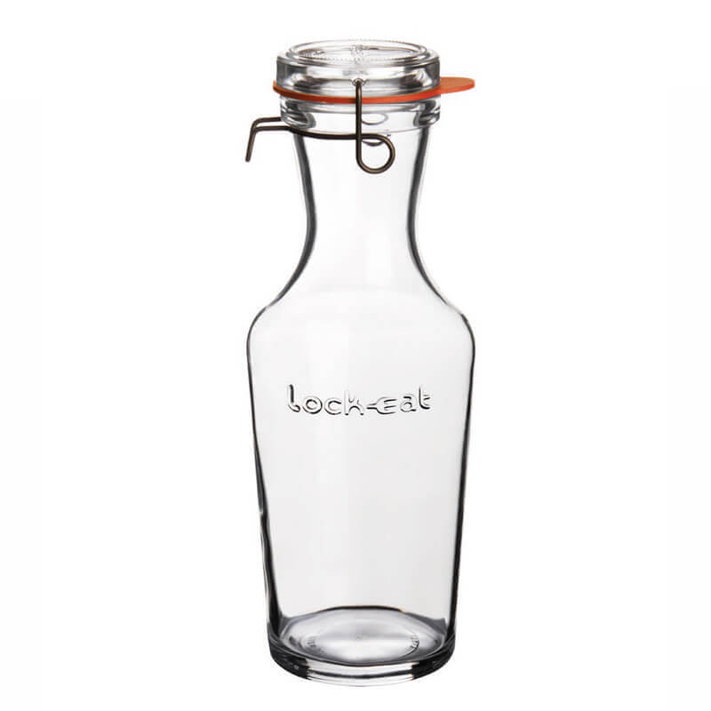 1 Litro Bormioli Luigi Lock Eat Karaffe aus Glas Set mit 6 Teilen