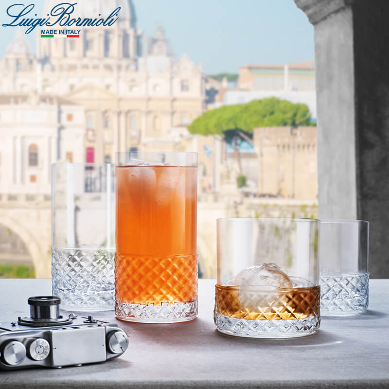 38 Cl Bormioli Luigi Roma 1960 Vaso de whisky de vidrio Set de 6 piezas