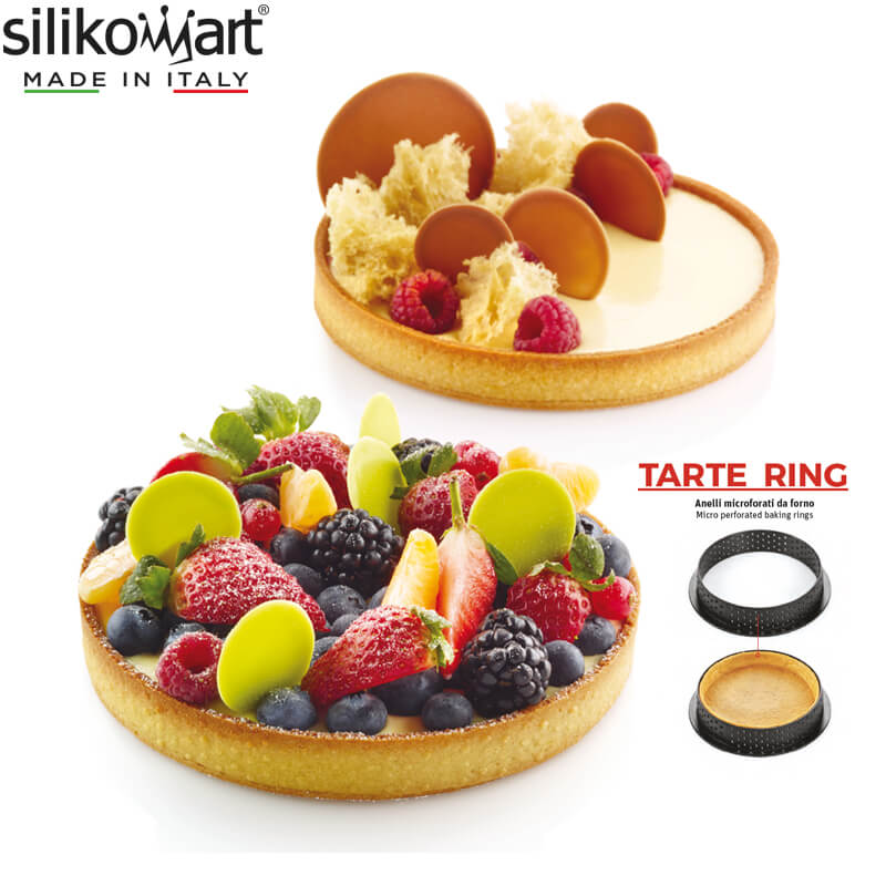15 Cm Silikomart Tarte Ring Geperforeerde ringvorm anti-aanbak van silicone Set van 2 st