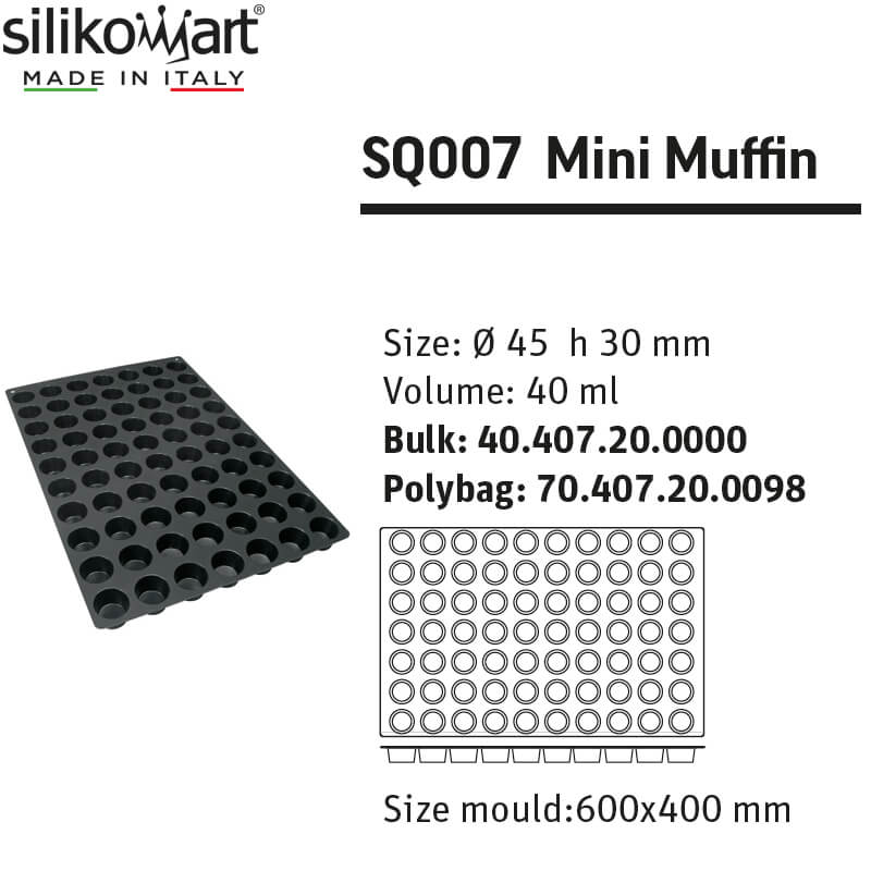 6 9 Cm Silikomart Sq009 Stampo Muffin In Silicone