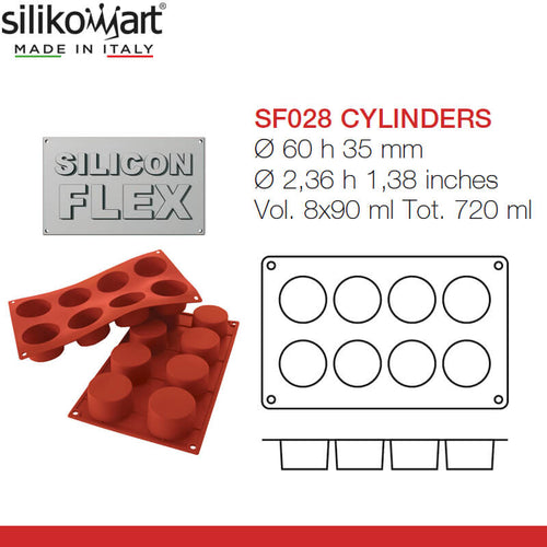 8 Formen Silikomart Classic Zylinderform Aus Silikon