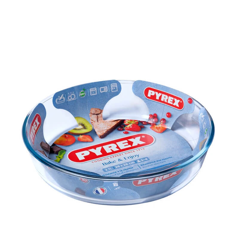 26 Cm Pyrex Bake And Enjoy Tortiera Rotondo en verre borosilicaté