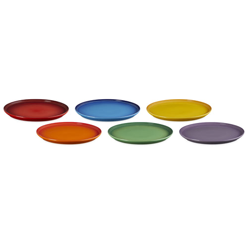 27 cm - Le Creuset Rainbow Coupe Suppenteller Sortierte Farben Aus glasiertem Steinzeug Set mit 6 Stück