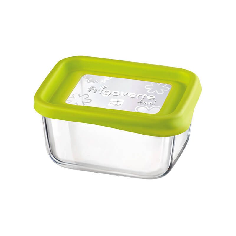 13X10 Cm Bormioli Rocco Frigoverre Fun Recipiente Para Alimentos Rectangular De Vidrio