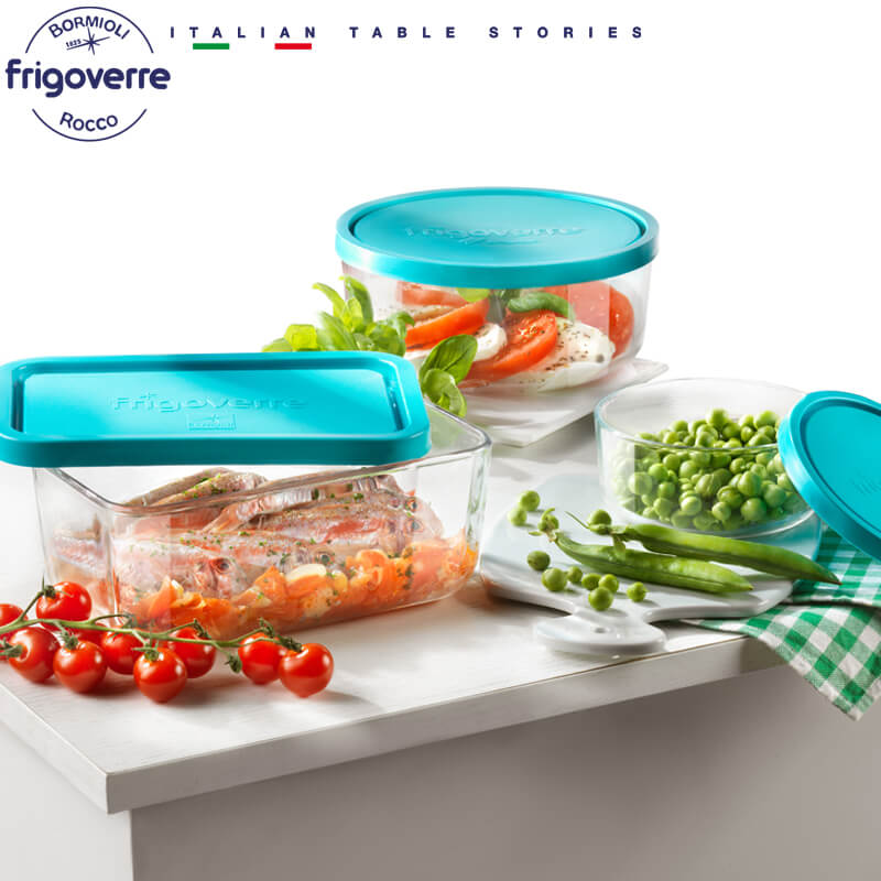 Bormioli Rocco Frigoverre Classic Contenitore Per Alimenti Grande In Vetro Temperato Set 2 Pz