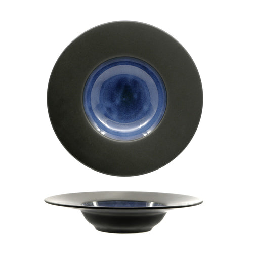 24 cm - Madeira Piatto Fondo Pasta Bowl In Porcellana Set 3 Pz