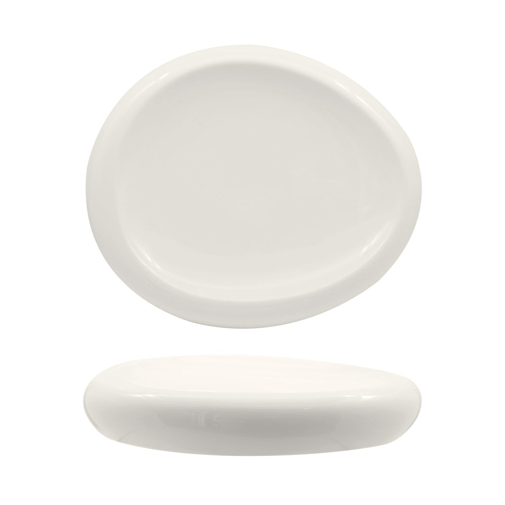 30.6x25.7 cm - Selecta Plato de presentación oval alto en porcelana Set 3 piezas