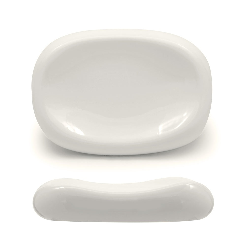 25.4x18.2 cm - Selecta High Oval Presentation Plate In Porcelain Set 3 pcs