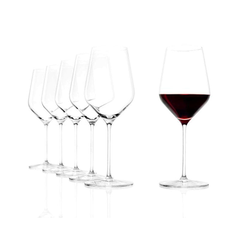 82 Cl Stolzle Lausitz Starlight Verre à Vin Rouge Burgundy en Verre - Lot de 6 Pièces