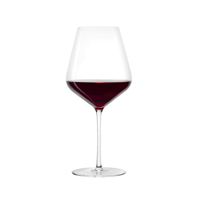 82 Cl Stolzle Lausitz Starlight Burgundy Red Wine Glass in Glass - Set of 6 Pieces