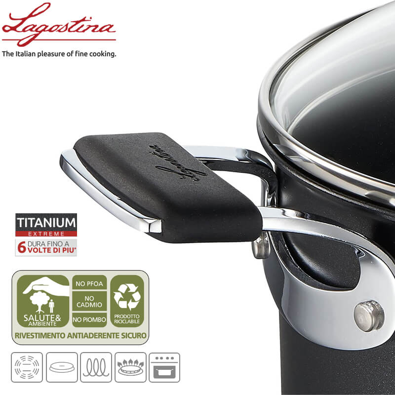 28 Cm Lagostina Tempra Titanium Extreme crepera antiadherente aluminio