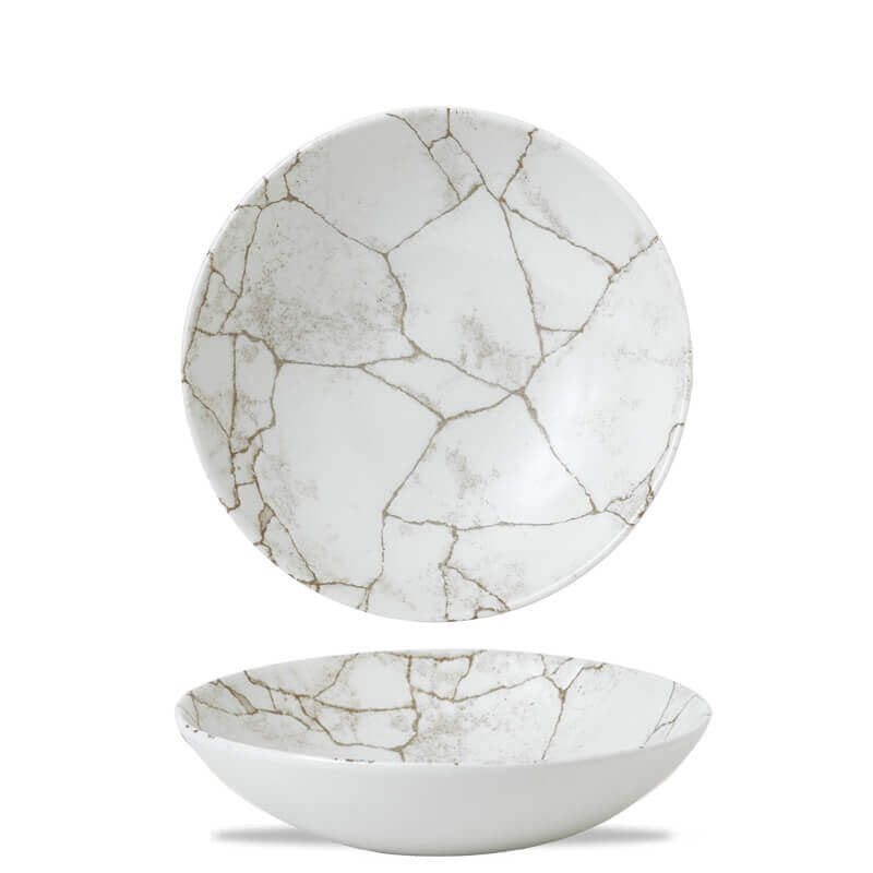 18 2 Cm Churchill Studio Prints Kintsugi Assiette creuse en porcelaine vitrifiée