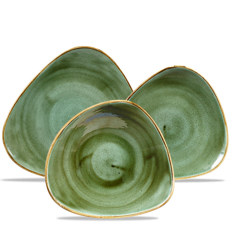 Churchill Stonecast driehoekig servies in geglazuurd porselein - set 12 stuks