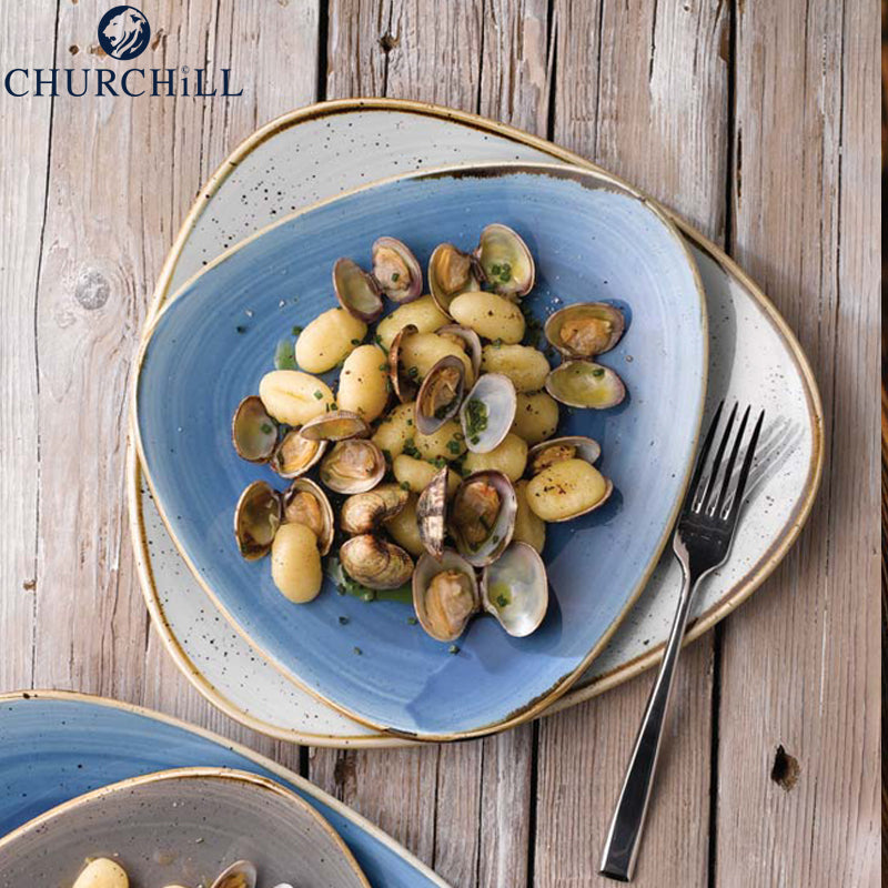 Churchill Stonecast driehoekig servies in geglazuurd porselein - set 12 stuks
