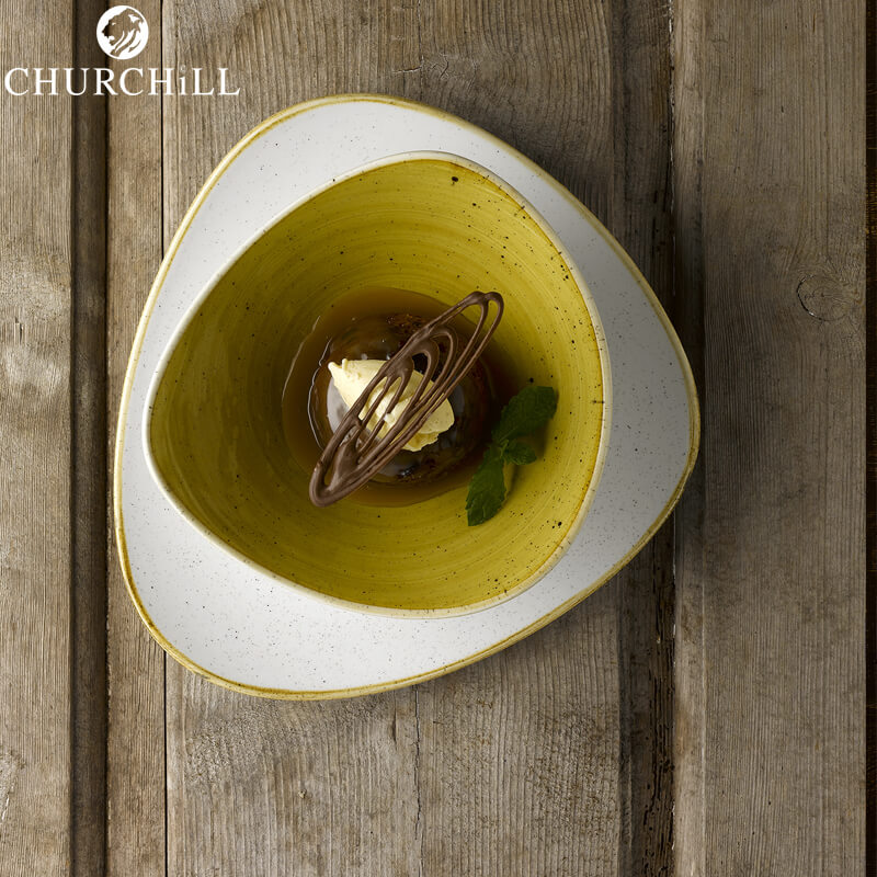 18 5X18 5 Cm Churchill Stonecast assiette creuse triangulaire en porcelaine vitrifiée