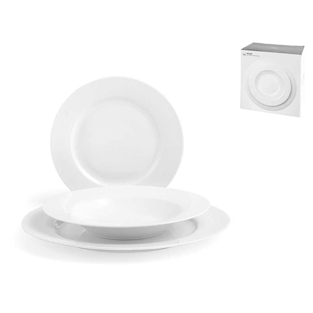 H&H Malibù Vajilla en porcelana - Set de 18 pzas