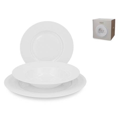 H&H Altea Tellerservice aus Porzellan - Set mit 18 Stk