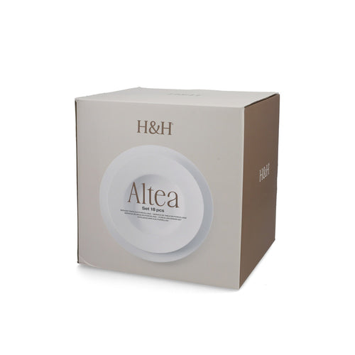 H&H Altea Tellerservice aus Porzellan - Set mit 18 Stk