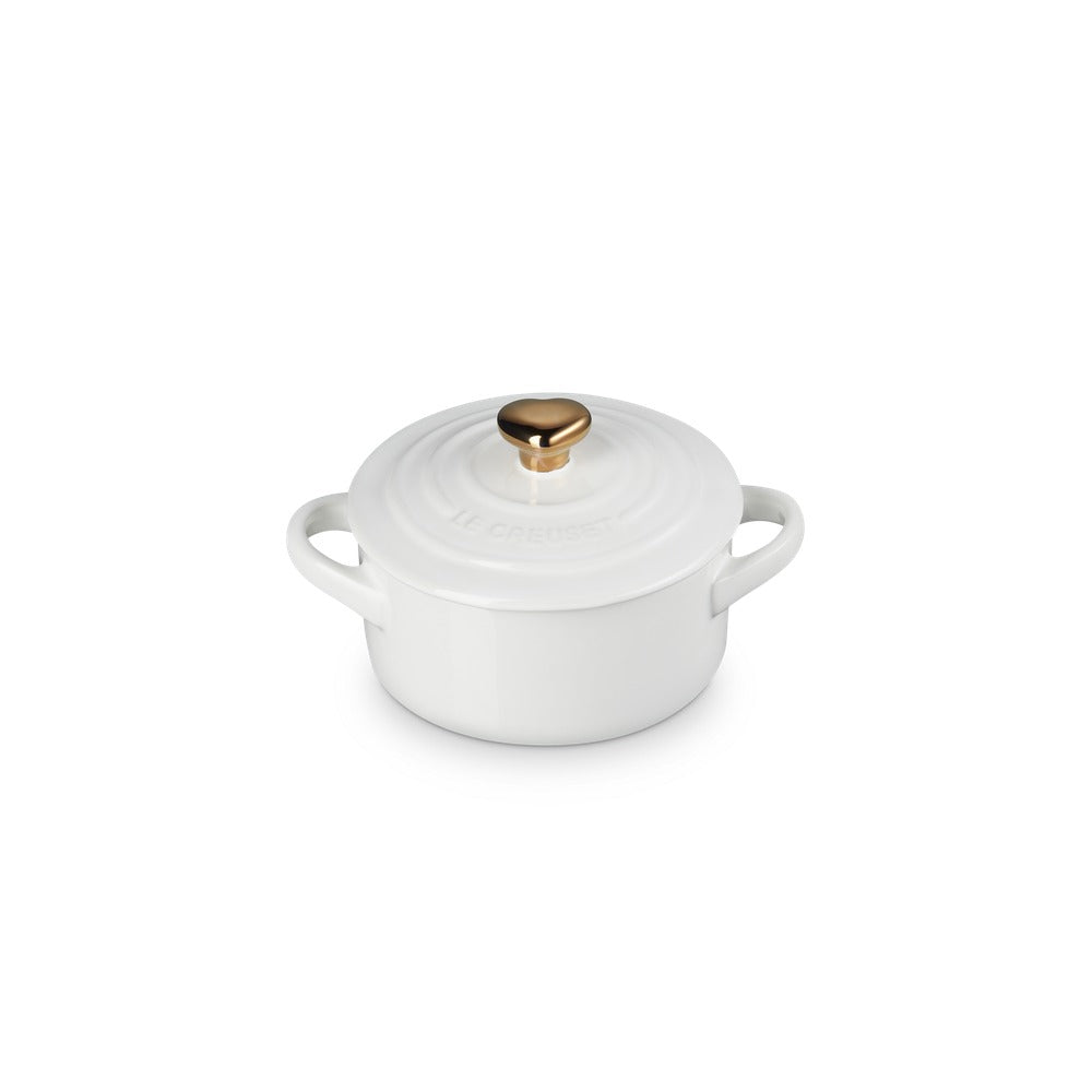 10 cm - Le Creuset Mini Cocotte con pomo corazón en gres vitrificado