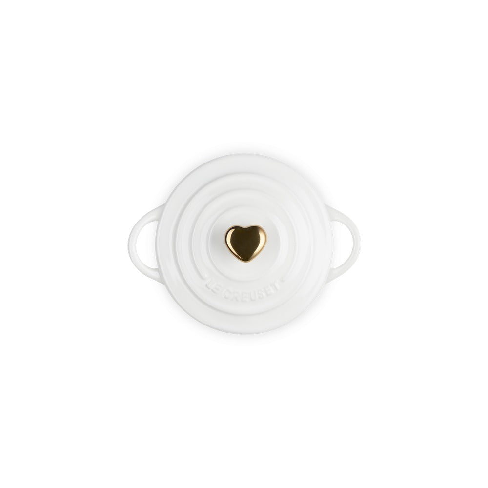 10 cm - Le Creuset Mini Cocotte con pomo corazón en gres vitrificado