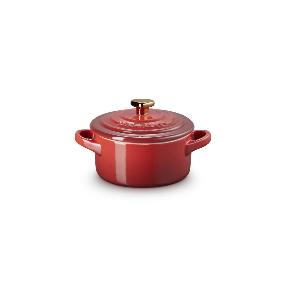 10 cm - Le Creuset Mini Cocotte con pomo corazón en gres vitrificado