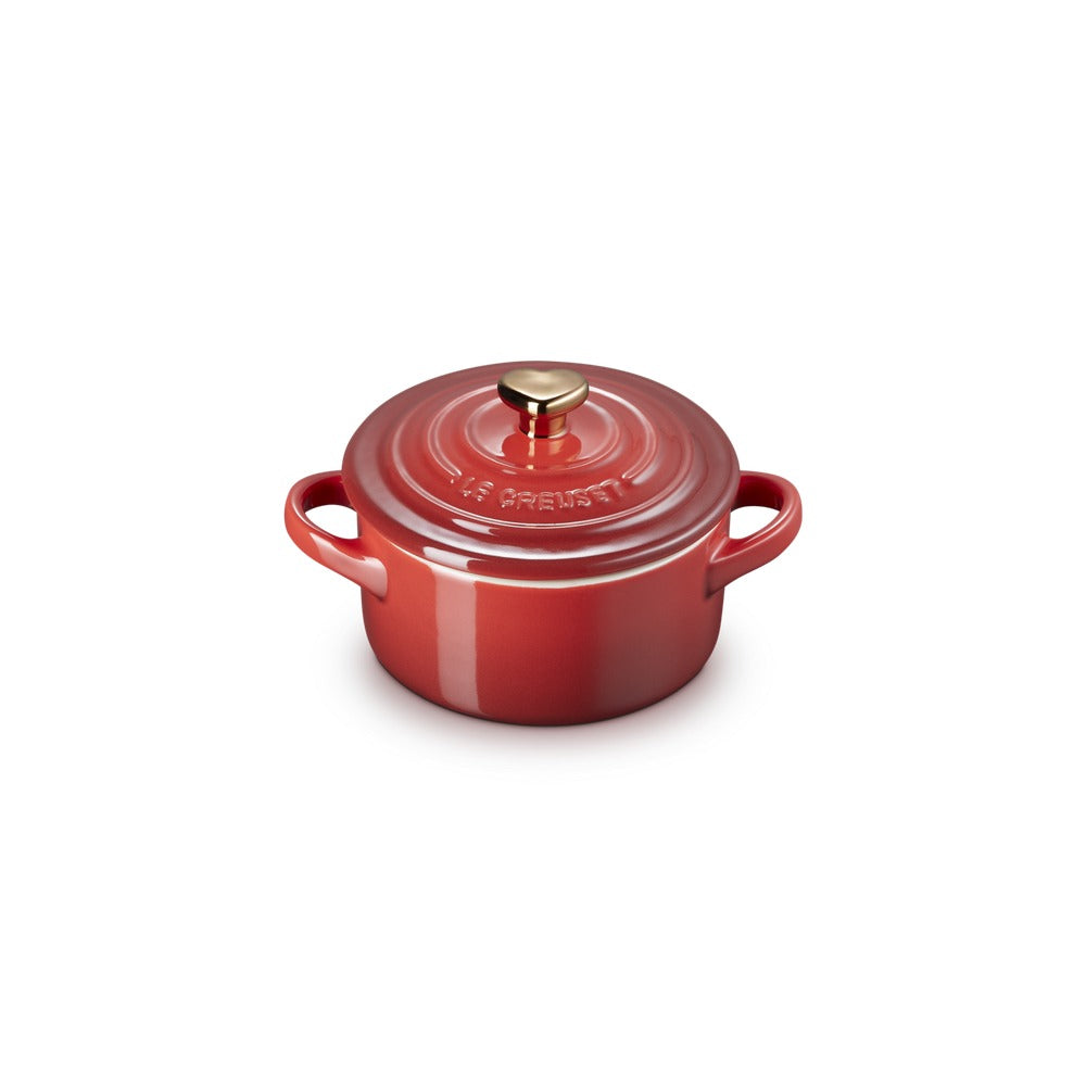 10 cm - Le Creuset Mini Cocotte con pomo corazón en gres vitrificado