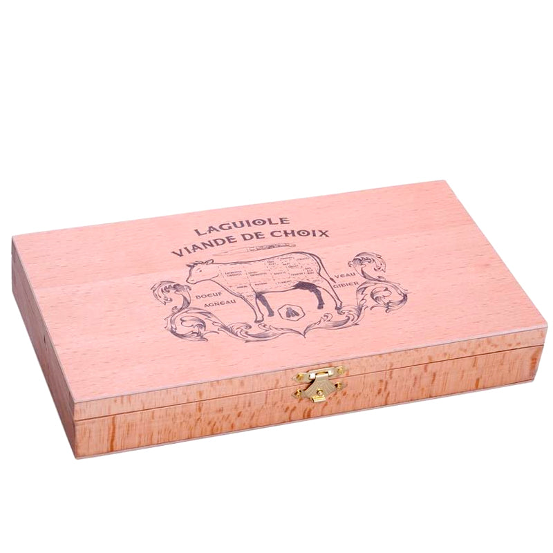 23 Cm Laguiole Couteau steak en coffret cadeau en acier inox Pakkawood Set de 6 pz
