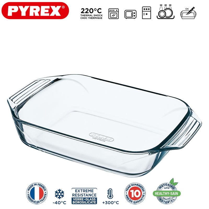 Pyrex Irresistible Plaque rectangulaire en verre borosilicaté