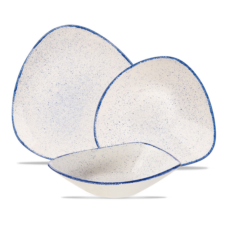Churchill Stonecast driehoekig servies in geglazuurd porselein - set 12 stuks