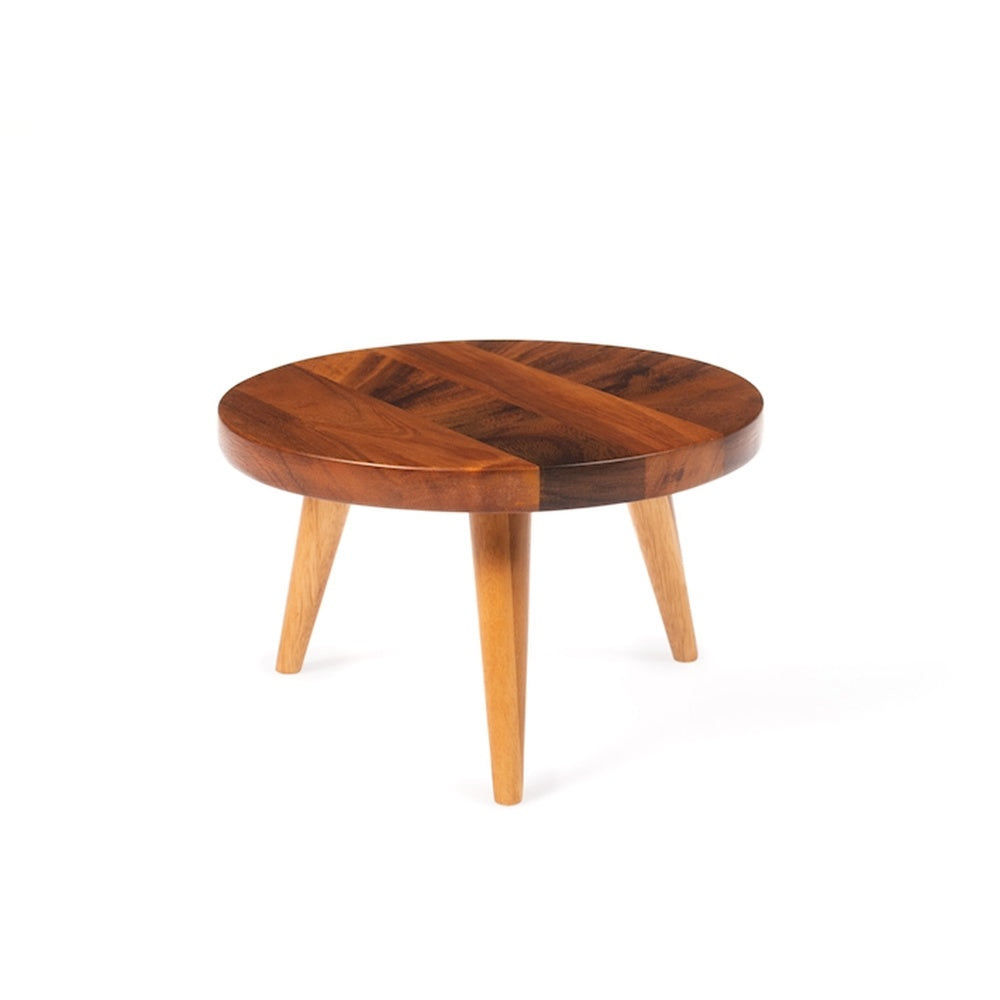 25 cm - H&H Acacia Présentoir Rond En Bois d'Acacia