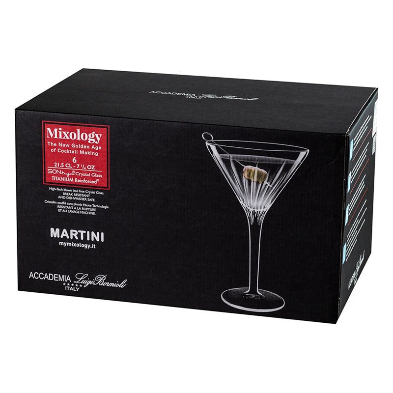 21 5 Cl Bormioli Luigi Mixology Vaso martini de vidrio Set de 6 piezas