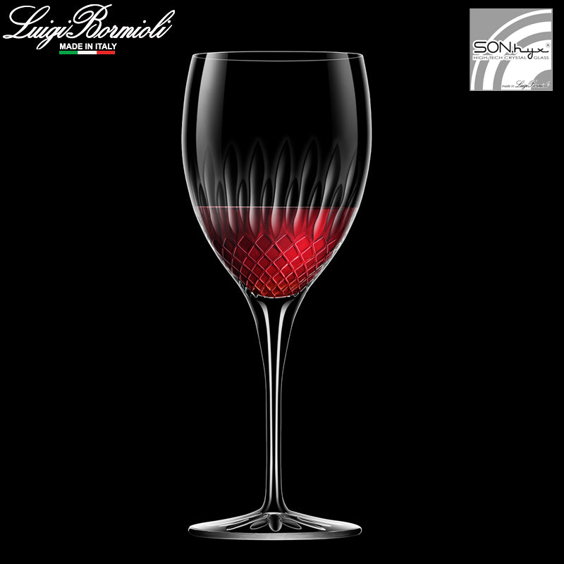 52 Cl Bormioli Luigi Diamante Verre à vin rouge en verre Set de 4 pièces