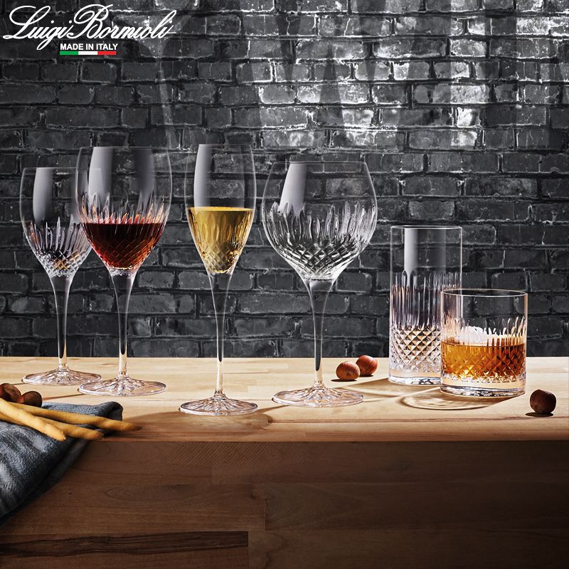 38 Cl Bormioli Luigi Diamante Copa de vino blanco Riesling de vidrio Set de 4 piezas