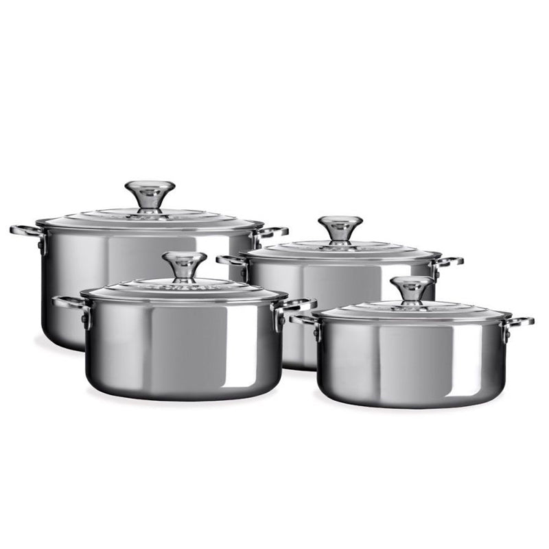 Le Creuset Set Casseruole Alte In Acciaio Inox Set 4 Pz
