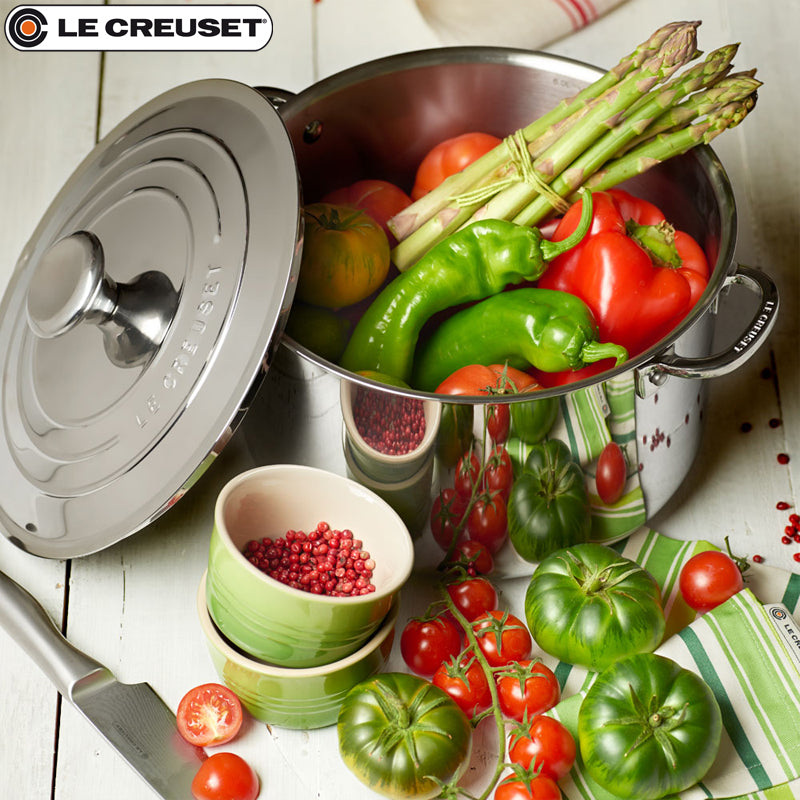 24 Cm Le Creuset Casserole profonde en acier inox avec couvercle