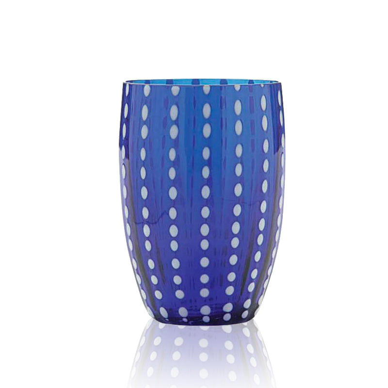 32 Cl Zafferano Perle Verre à eau pois blancs en verre Set de 2 pièces